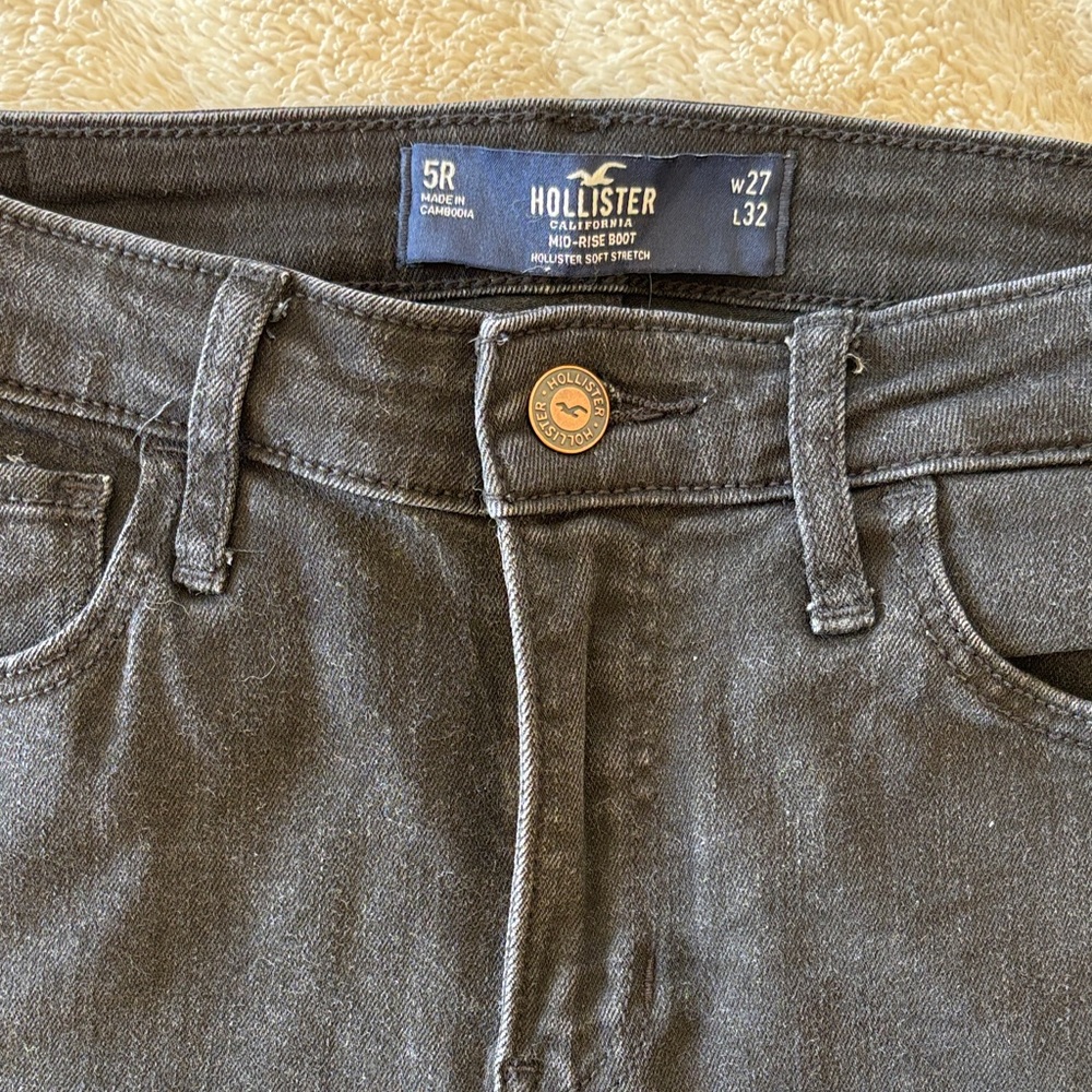 Hollister Mid Rise Bootcut Black Jeans